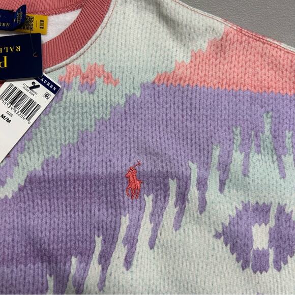 Polo Ralph Lauren Aztec Southwestern Vibe Pastel Sweatshirt Top Shirt Medium NWT - Picture 4 of 8